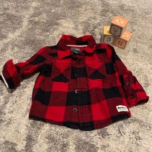 0-3M EUC Roots Flannel shirt